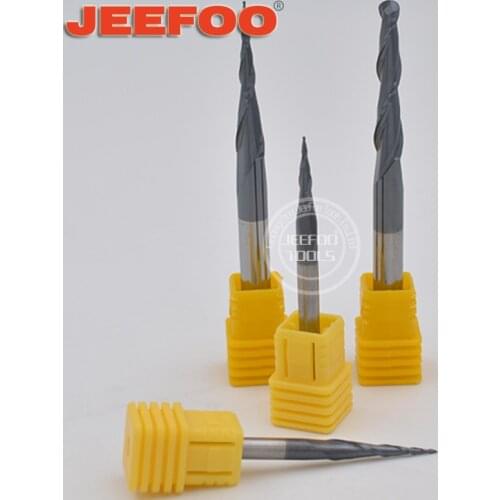 HRC55 Solid Carbide Ball Nose Tapered End Mills cnc carving bit engraving Router Bits Taper Wood Metal Milling cutters endmill