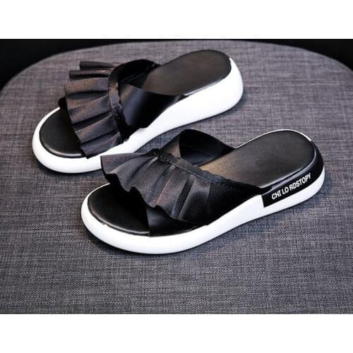 Comemore 2021 Fashion Summer Shoes Women Sandals Flat Young Ladies Beach Sandals Slip-on Black Beige Flip Flop Woman Slippers