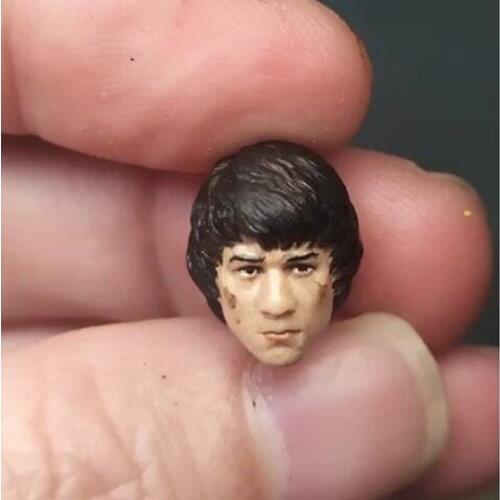 Painted 1/18 Scale Asian Kung Fu Star Jackie Chan Head Sculpt Fit 3.75" Figure