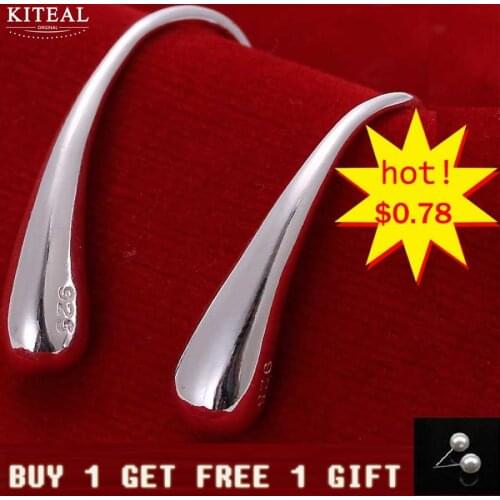 Wholesale 925 jewelry silver color Fashion Waterdrop Earrings Jewellery women earings for wedding party sport