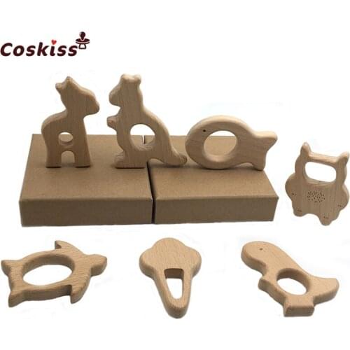 Organic Baby Teether Wooden Teether Natural Baby Teething Nursing Grasping Toy Toddler Teether Newborn Baby Teether Gift