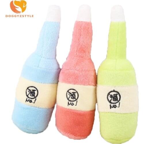 Plush Dog Toy Puppy Cat Bottle Sound Toys Chew Squeaker Squeaky Dolls Bite Toys For Dogs Accessories Pet Products High Quality