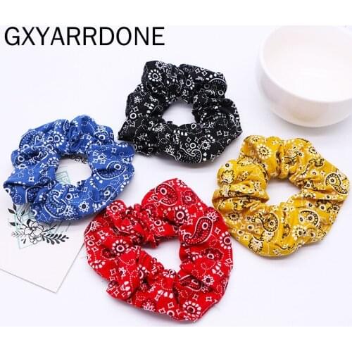 Popular Print Headwear Women Scrunchies Ponytail Holder Scrunchy Hair Ropes Scrunchie Hair Ties For Girls Hair Accessories