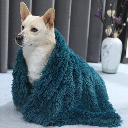 Fluffy Long Plush Dog Blanket Pet Sleeping Mat Cushion Cat Pet Mattress Soft Warm Pet Throw Blankets for Small Medium Large Dogs
