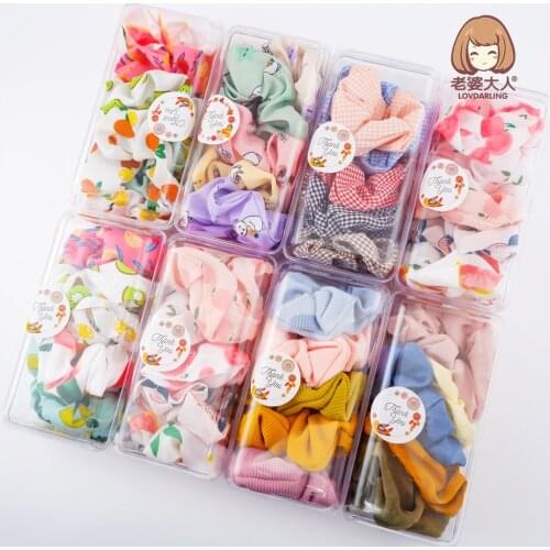 Box Korean Vacation Style Hair ties Fresh Handmade Sausage Ring Rubber Band Hair Accessories Set All-Matching Girlish Hair Ring