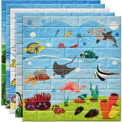 10pcs Self Adhesive Wallpaper Peel and Stick 3D Wall Panel Living Room Brick Stickers Bedroom Kids Room Brick Papers Home Decor