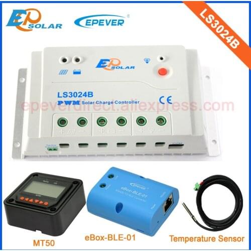 30A controller PWM Free Shipping to Korea/Japan EPEVER series LS3024B Solar regulator MT50 Meter and temperature sensor 12V/24V