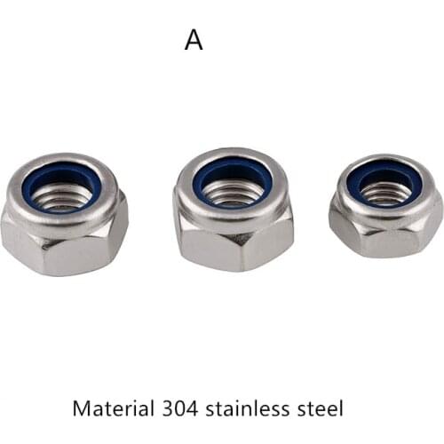 304 stainless steel locknut M2 M2.5 M3 M4 M5 M6 M8 M10 M12 DIN985 nylon lock nut screwed retaining ring