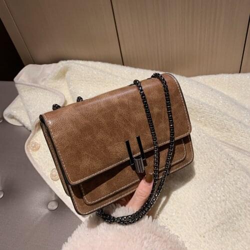 Bags for Women 2020 New Retro Female Shoulder Bag Chain Texture Wild Messenger Bag PU Casual Lady Small Square Bag