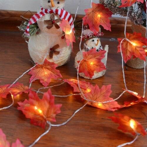 Led Maple Leaves Light Fairy String Light Battery Operated for Outdoor Home Halloween Christmas Holiday Decoration 10 20 30leds