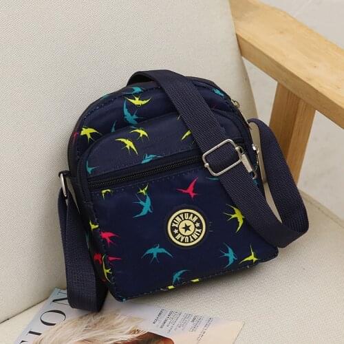 Waterproof Nylon Crossbody Multi-layer Small Messenger Bag Zero Wallet Lady Mother Bag Cloth Bag Vertical Mobile Phone Bag