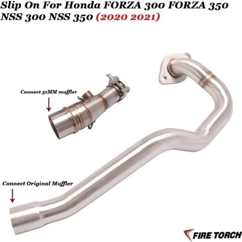 Slip On For Honda FORZA 300 FORZA 350 NSS 300 NSS 350 2020 2021 Motorcycle Exhaust Modified Front Connection Link Pipe