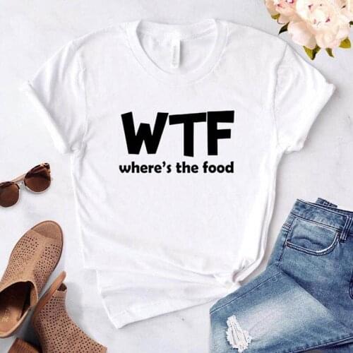 2021 Summer Women T-shirt Fashion White Tshirt WTF Print Harajuku Kawaii Tops Women Clothing Short Sleeve O-neck T-shirt Femme