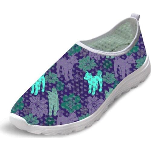 2021 Female Flats Shoes Wome breathable summer mesh shoes for woman Outdoor Sport Women Sneakers for Walking Shiba lnu Dog Print