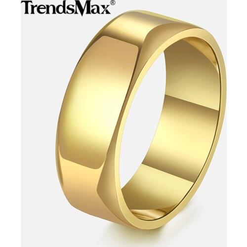 4 Color Womens Mens Ring Polished Stainless Steel Wedding Band Customized Ring for Engagement Male Valentines Gifts KRM45