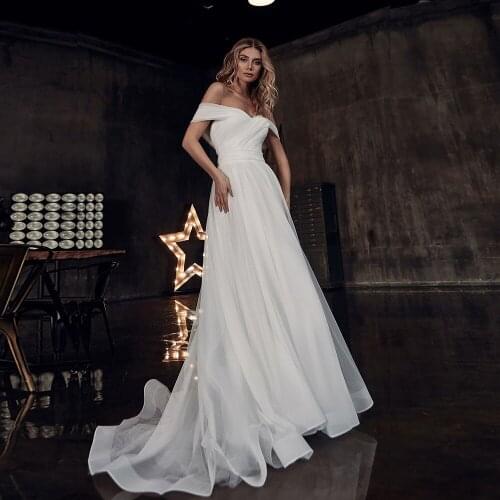 Robe Mariage Beach Wedding Dress Plus Size Off the Shoulder Simple Vestido De Noiva Backless Elegant Sukienka Na Wesele Gelinlik