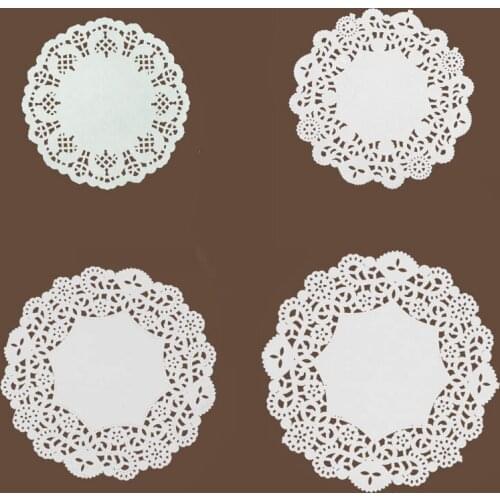 100 Pcs Lace Paper Doilies Cupcake Cookies Cake Placemat Craft Vintage Food Pad Coasters Wedding Birthday Party Supplies 4 Sizes