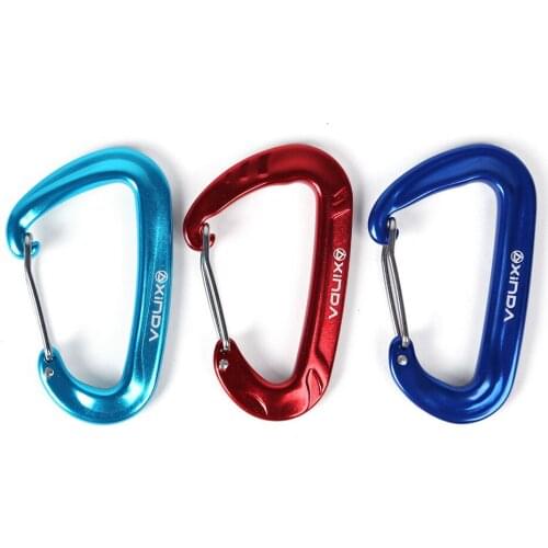 12KN Aluminium Spring Clip Carabiner For Climbing Backpack Hook Camping Hiking Equipment Safety Gear Mountaineering Accessory