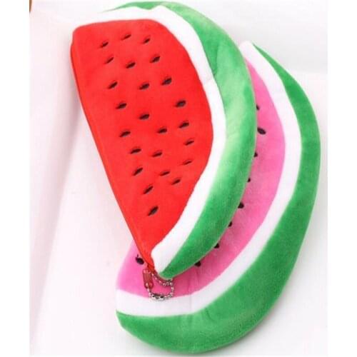 2Color- Watermelon 23CM Plush Coin Pencil Purse , Coin BAG Purse , Big Size Kids Key Purse Wallet BAG Coin Pouch