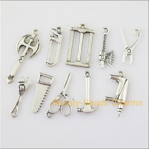 20Pcs Antiqued Silver Color DIY/ Tools Mixed Charms Pendants