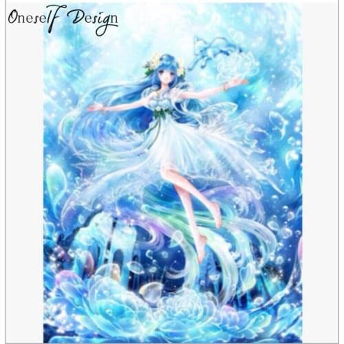 2019 Christmas Decorations For Home DIY Diamond Painting Beautiful Beauty In Water Full Round Drills Mosaic Craft Wall Sticker