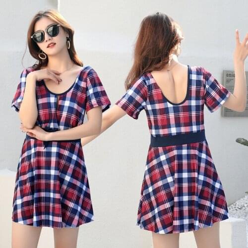 2021 New Plus Size Swimsuit Hides The Flesh and Looks Thin, Big Breasts Gather One-piece Skirt-style Fat MM Plus Swimwear