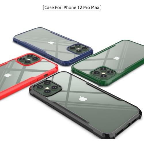 For Apple iphone 12 Pro Max Case Hard PC Transparent shockproof Armor protective back Cover Case For iphone 12 Mini 12Pro shell