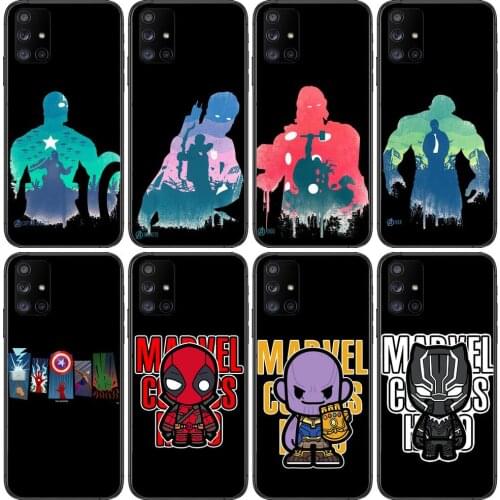 Marvel Q version Phone Case Hull For Samsung Galaxy A50 A51 A20 A71 A70 A40 A30 A31 A80 E 5G S Black Shell Art Cell Cove