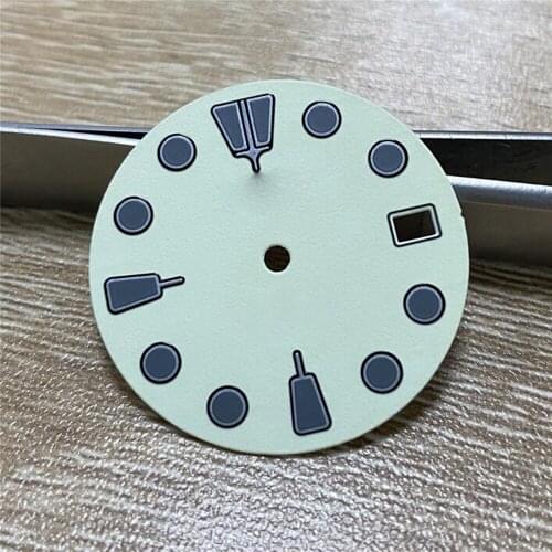 28.5mm Watch Dial for SKX007 Movement C3 Luminous Dial Replacement Part for NH36A/NH35A Watch Accessories