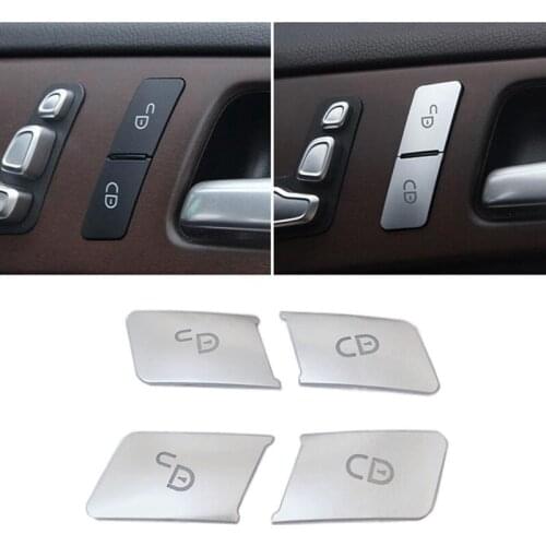 For Mercedes Benz a B C E GLK ML GL G Class Door Lock Unlock Buttons Sequins Decoration Cover Stickers Trim Car Styling