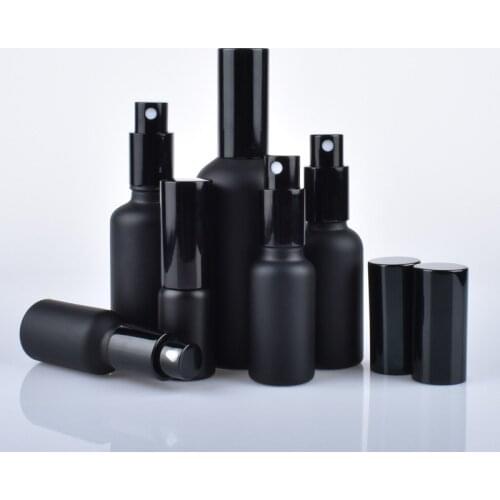 Spray Bottle 5ml-100ml Black Glass Empty Perfume Fine Mist Atomizer Refillable Bottles Vial Essential Oil Cosmetic Pump Bottle