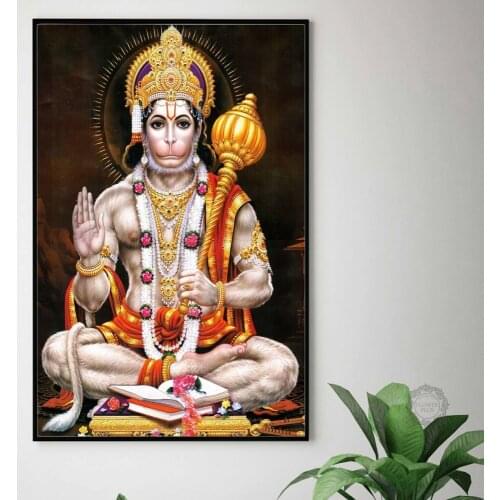 Hanuman God Balaji Bajrang Oil Painting on Canvas Posters and Prints Scandinavian Wall Art Picture Living Room Cuadros Decor