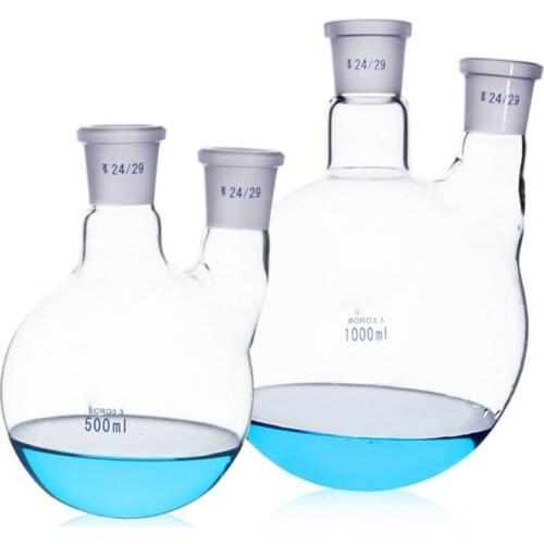 1pcs 25ml to 2000ml two-mouth flask with round bottom, distillation or standard reaction flask Chemical lab glassware