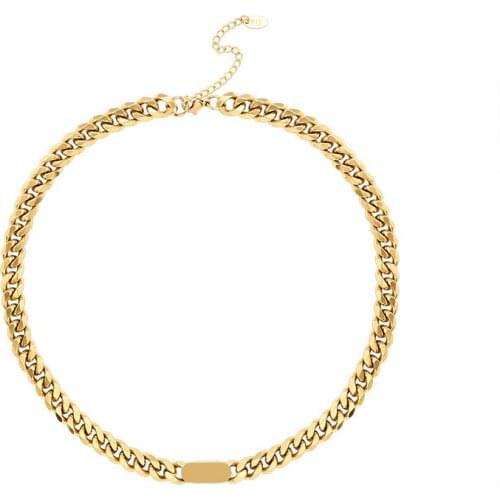 Exaggerated Gold-plate Thick Chain Necklace High Quality Stainless Steel Jewelry