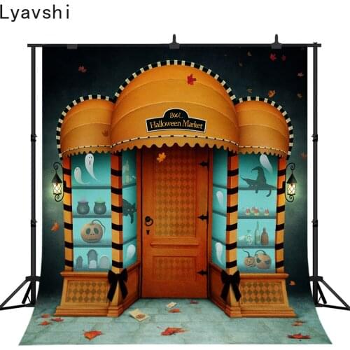 Lyavshi Halloween Photography Background Pumpkin Store Kids Children Party Backdrop Decoration Props Banner For Photo Studio