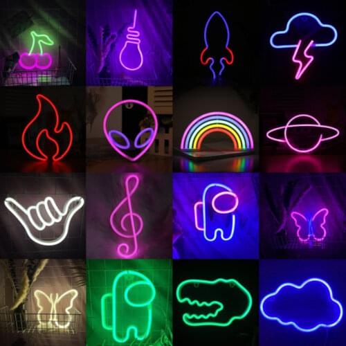 Neon Light Creative Rocket Lightting Finger Shape USB Led Neon Sign for Room Home Party Wedding Decor Christmas Gift Night Lamp