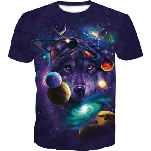 2021 New wolf 3D printed T-shirt Fashion cute animal pattern Tshirt harajuku men clothing tshirt high quality design t-shirts