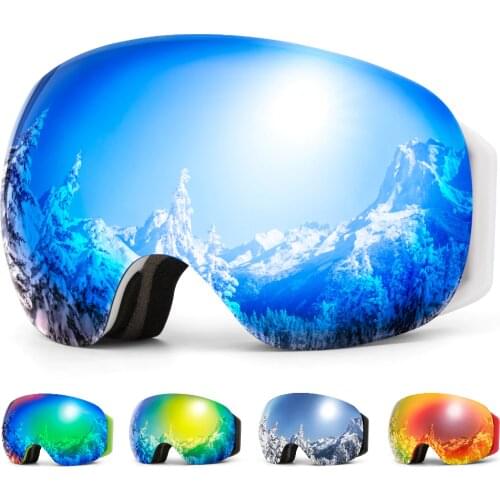 COPOZZ Frameless Ski Goggles With Snow Mask Men Women Snowboard Goggle Magnetic UV400 Eye Protection Anti fog Skiing Glasses