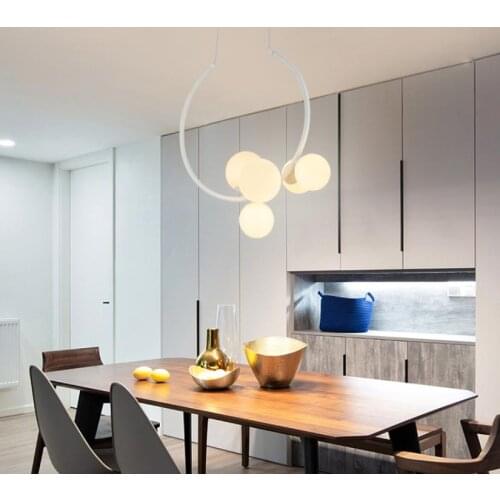 Nordic art magic bean restaurant Pendant lights iron glass ball hang lamp modern creative bar living room study bedroom light