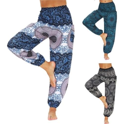 Casual Women Pants Thai Harem Trousers Hippy Baggy Boho Loose Aladdin Boho Festival Smock High Waist Pant Bohemia Joggers#f4