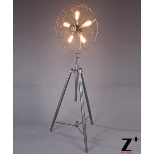 Industrial lamp Vintage Fan FLOOR LAMP Grey Iron made free shipping