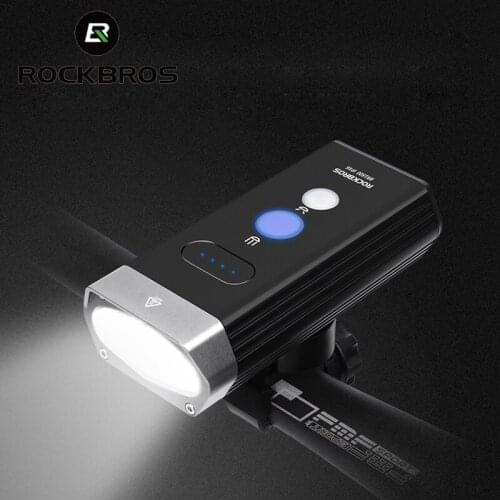 ROCKBROS 1800 Lumen Bicycle Front light Flood Focus beam Headlight MTB Road Bike Handlebar Light 5000mAh Power Bank Flashlight