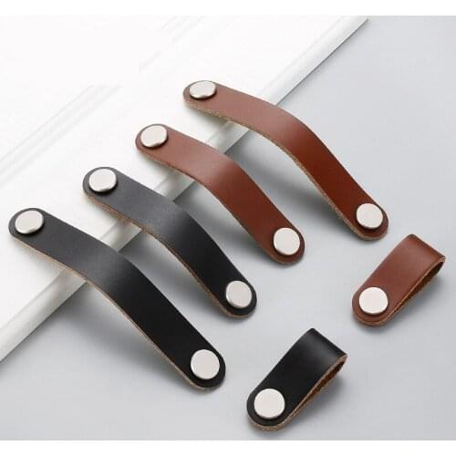 Cabinet Handle Soft PU Leather Dresser Drawer Door Knobs Pull Furniture Hardware Dresser Knobs Furniture Knob Kitchen Knobs