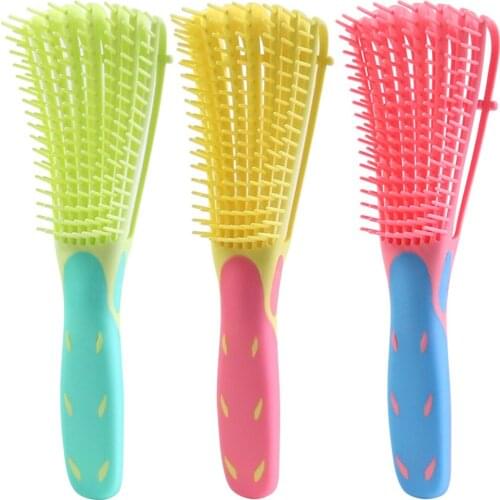 Salon Detangling Brush Curly Hair Octopus Comb Scalp Hollow Massage Comb Hair Styling Soft Teeth Multifunctional Styling Comb