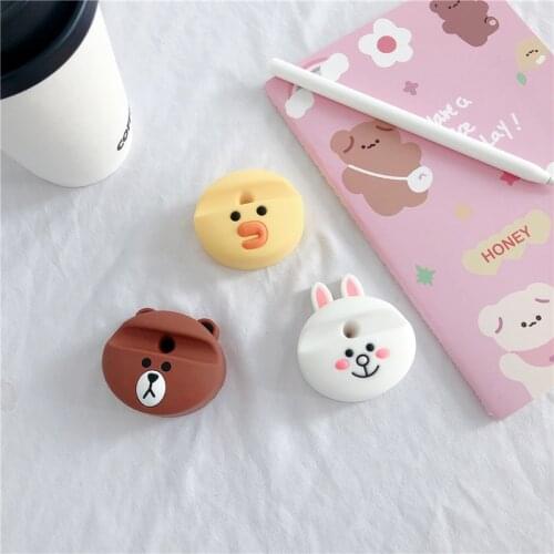Lovely cartoon bear rabbit Silicone Pencil base For Apple Pencil 1 st 2 nd Generation Touch Pen Stylus base capacitive pen case