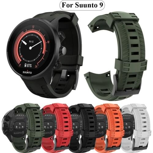 Silicone Sport Watchband Straps Band For Suunto 9 Smartwatch Replacement Sport Bracelet Wriststrap For Suunto9 Wristband Correa