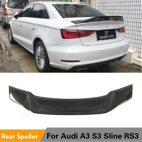Rear Trunk Spoiler for Audi A3 S3 Sline RS3 2014 - 2019 Carbon Fiber Rear Trunk Boot Lip Wing