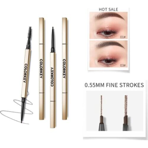 Triangle Sketch Eyebrow Pencil Double Head Waterproof Long-lasting Easy Detail Drawing Brows Shaping Beginner Eyebrow Makeup Pen