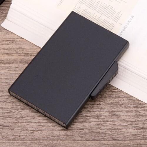 Side push bank card holder card holder European metalaluminumcaseRFIDanti-theft brush degaussing card holder credit card holder