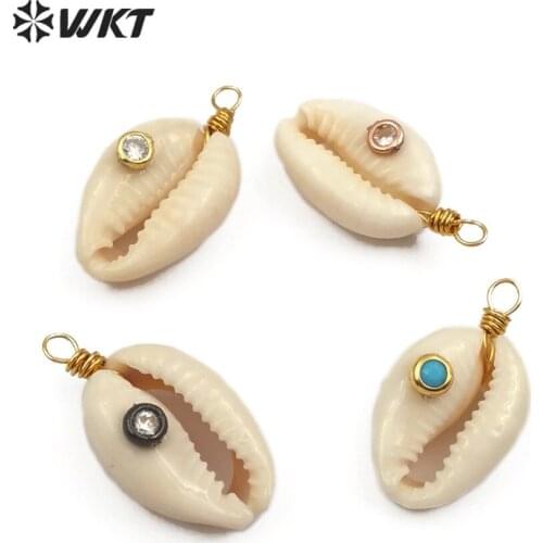 WT-P094 WKT The popular style of fashionable natural small shell pendant can be used as a female necklace or bracelet connector